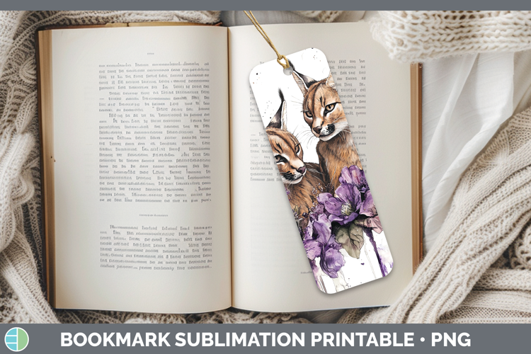 Wild Cats Purple Drips ED-MD-WTC-S258-05 Caracal Bookmark Su