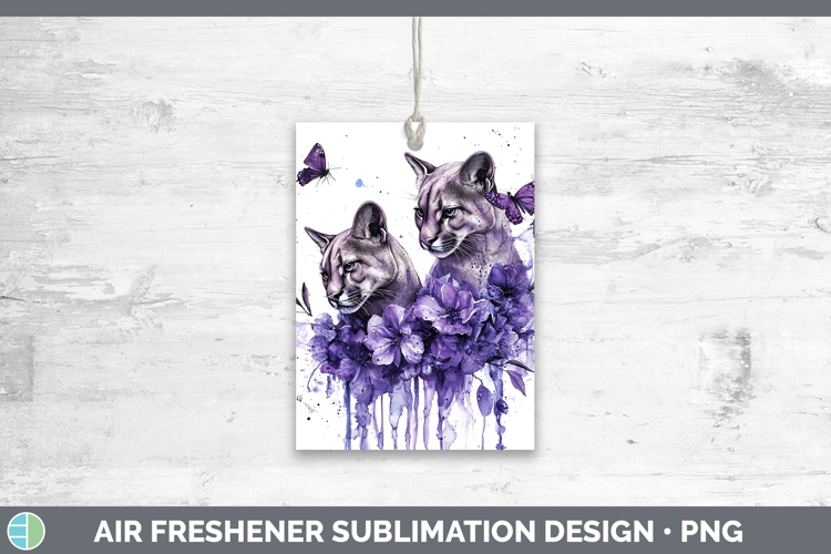 Wild Cats Purple Drips Puma Concolor Air Freshener Sublimati