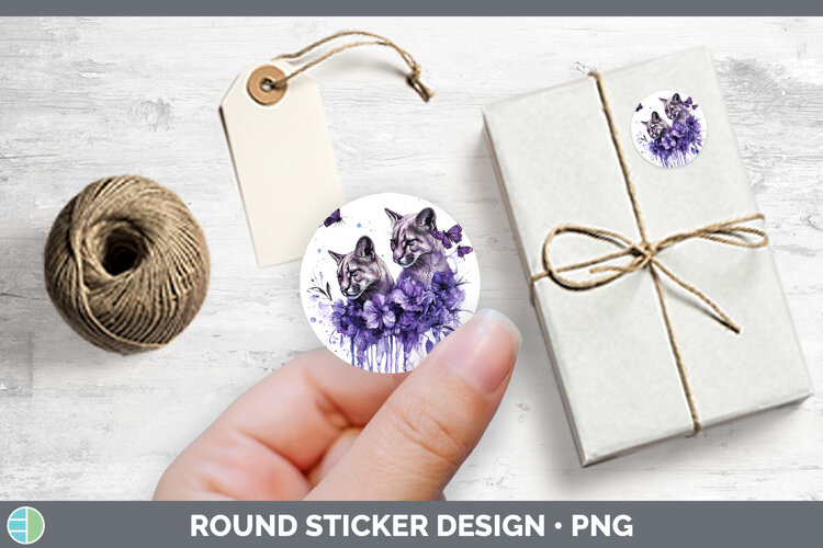 GorgeousWild Cats Purple Drips Stickers design.