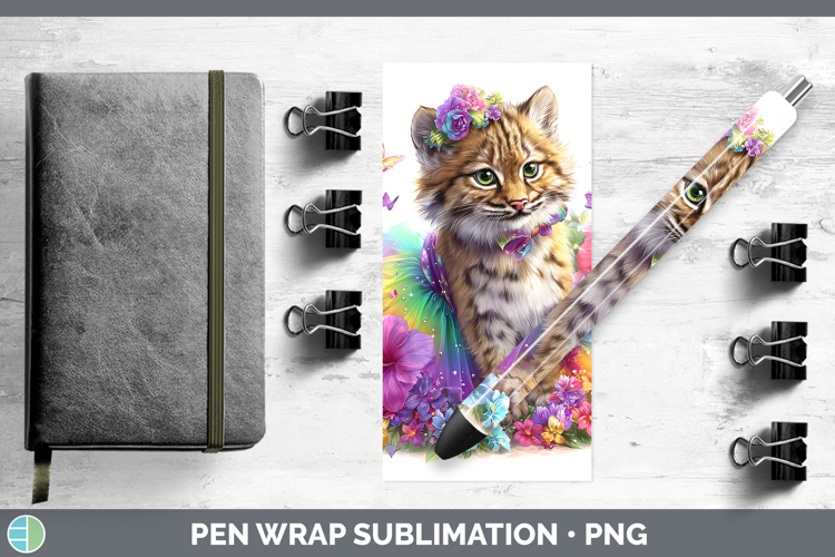 Wild Cats Rainbow Summer Andean Mountain Cat Pen Wrap Sublim
