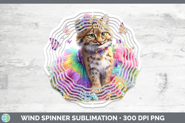 Wild Cats Rainbow Summer Andean Mountain Cat Wind Spinner Su