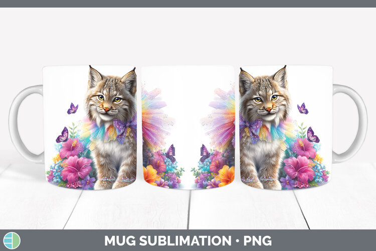 GorgeousWild Cats Rainbow Summer Mug Wrap design.