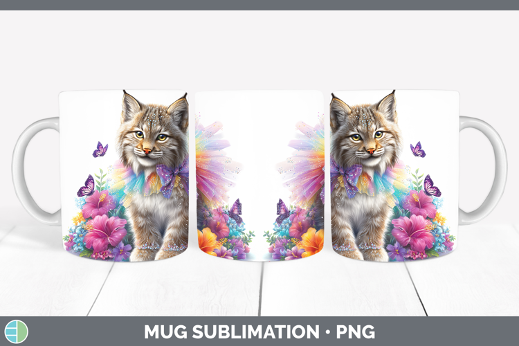 Wild Cats Rainbow Summer Canada Lynx Mug Wrap Sublimation Co