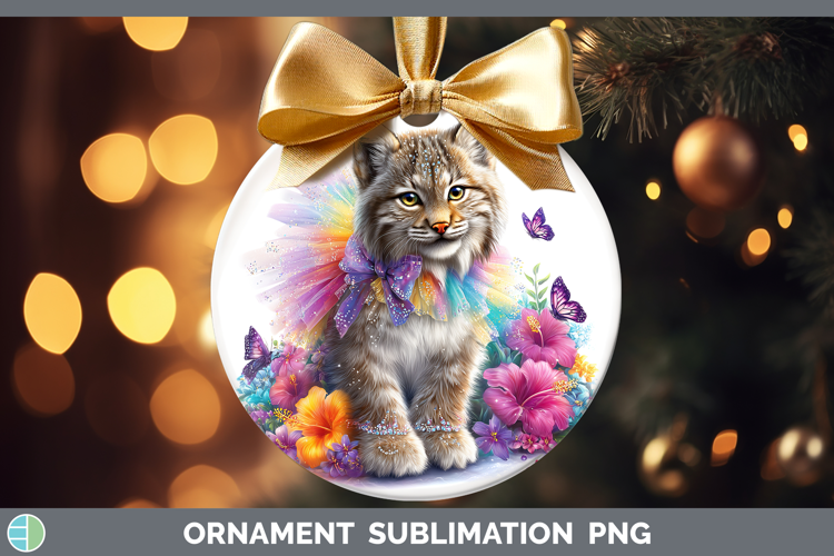Wild Cats Rainbow Summer Canada Lynx Ornament Sublimation Ba