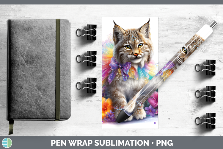 Wild Cats Rainbow Summer Canada Lynx Pen Wrap Sublimation Pe
