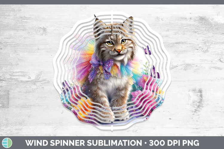 Wild Cats Rainbow Summer Canada Lynx Wind Spinner Sublimatio