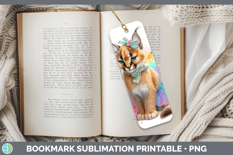 Wild Cats Rainbow Summer Caracal Bookmark Sublimation Printa