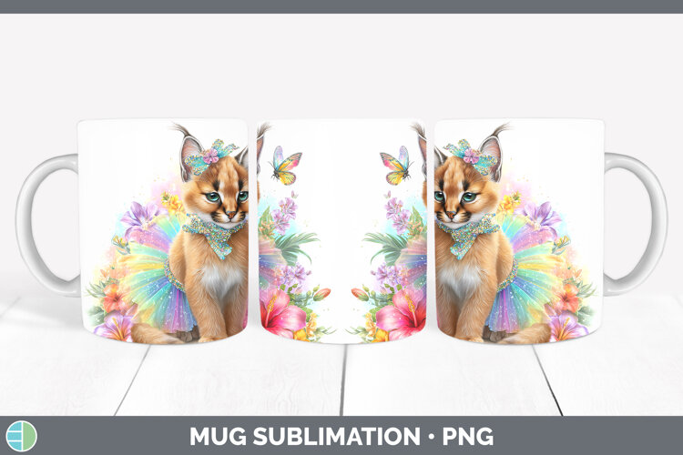 GorgeousWild Cats Rainbow Summer Mug Wrap design.