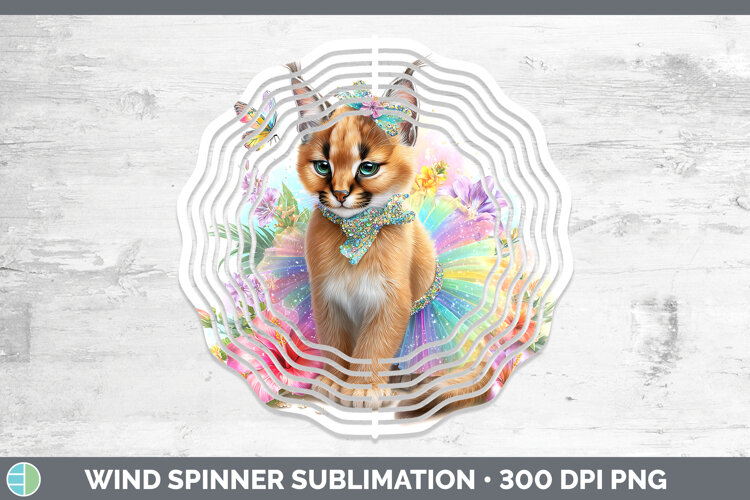 GorgeousWild Cats Rainbow Summer Wind Spinner design.