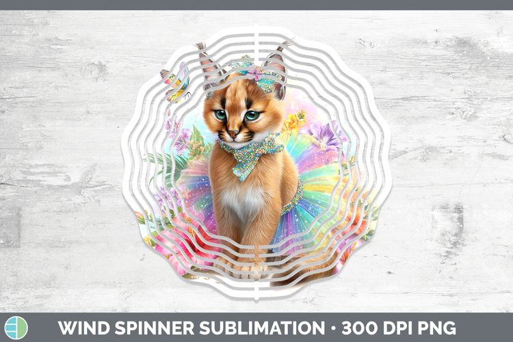 Wild Cats Rainbow Summer Caracal Wind Spinner Sublimation Sp