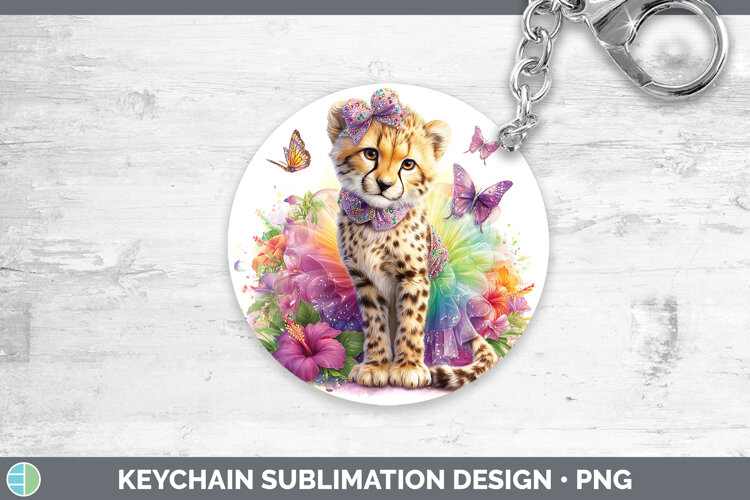 GorgeousWild Cats Rainbow Summer Keychain design.