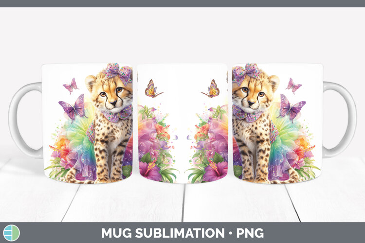 GorgeousWild Cats Rainbow Summer Mug Wrap design.