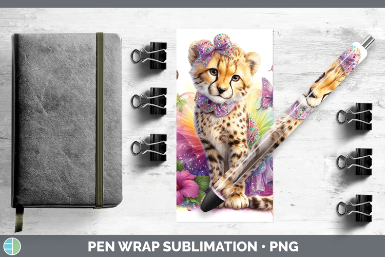 Wild Cats Rainbow Summer Cheetah Pen Wrap Sublimation Pen De