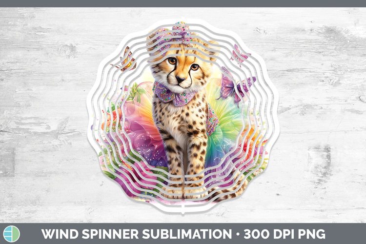 GorgeousWild Cats Rainbow Summer Wind Spinner design.