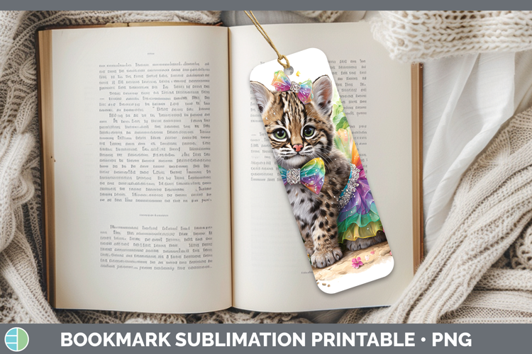 Wild Cats Rainbow Summer Geoffroys Cat Bookmark Sublimation