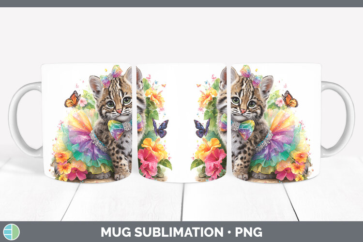 GorgeousWild Cats Rainbow Summer Mug Wrap design.