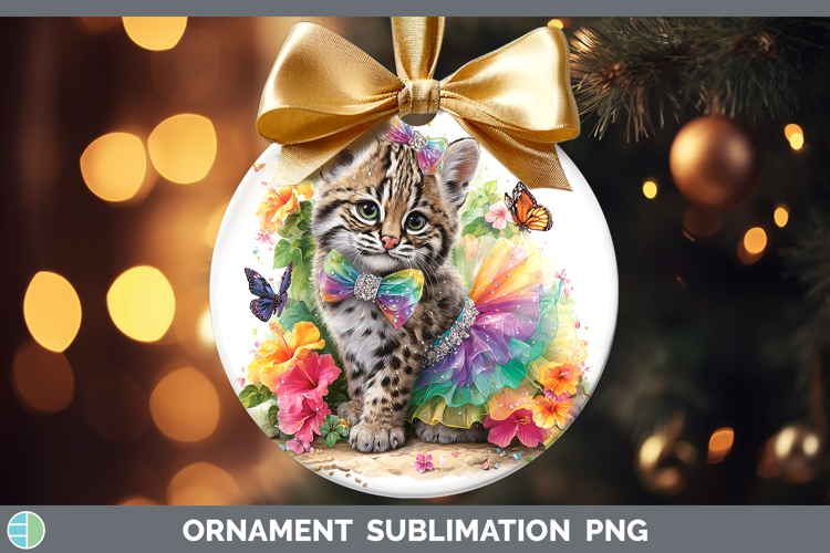 Wild Cats Rainbow Summer Geoffroys Cat Ornament Sublimation