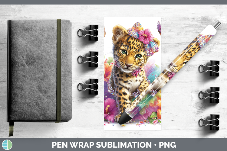 Wild Cats Rainbow Summer Jaguar Pen Wrap Sublimation Pen Des