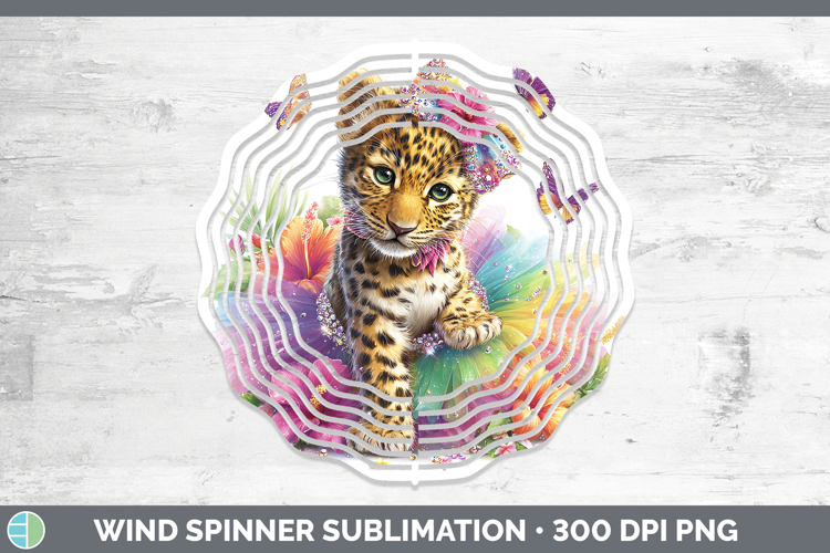 Wild Cats Rainbow Summer Jaguar Wind Spinner Sublimation Spi