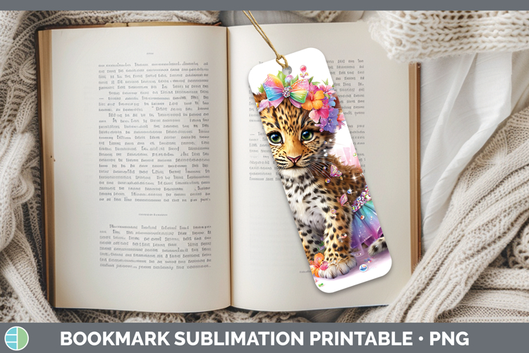 Wild Cats Rainbow Summer Leopard Bookmark Sublimation Printa