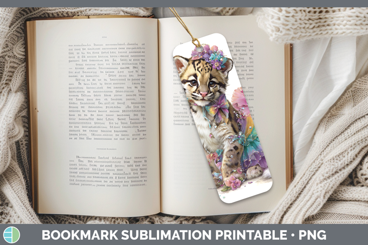 Wild Cats Rainbow Summer Leopard Clouded Bookmark Sublimatio