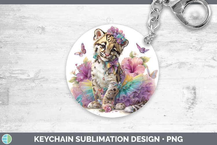GorgeousWild Cats Rainbow Summer Keychain design.