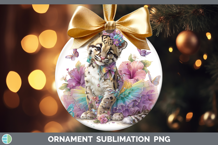 Wild Cats Rainbow Summer Leopard Clouded Ornament Sublimatio