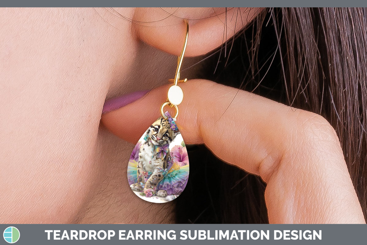 Wild Cats Rainbow Summer Leopard Clouded Teardrop Earrings S