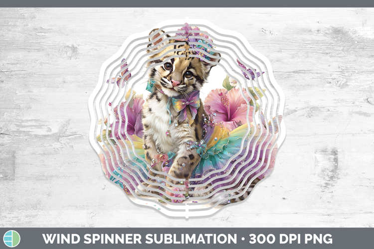 Wild Cats Rainbow Summer Leopard Clouded Wind Spinner Sublim