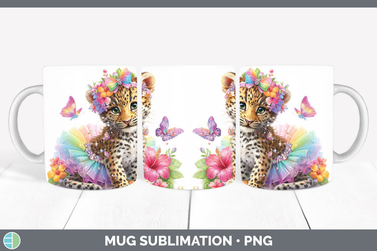 GorgeousWild Cats Rainbow Summer Mug Wrap design.