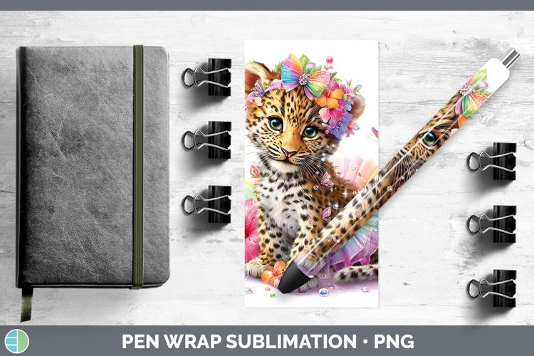 Wild Cats Rainbow Summer Leopard Pen Wrap Sublimation Pen De