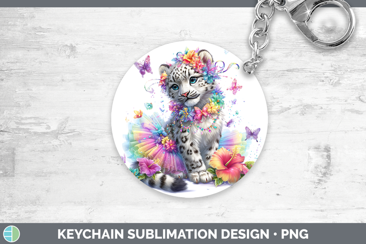 Wild Cats Rainbow Summer Leopard Snow Keychain Sublimation K