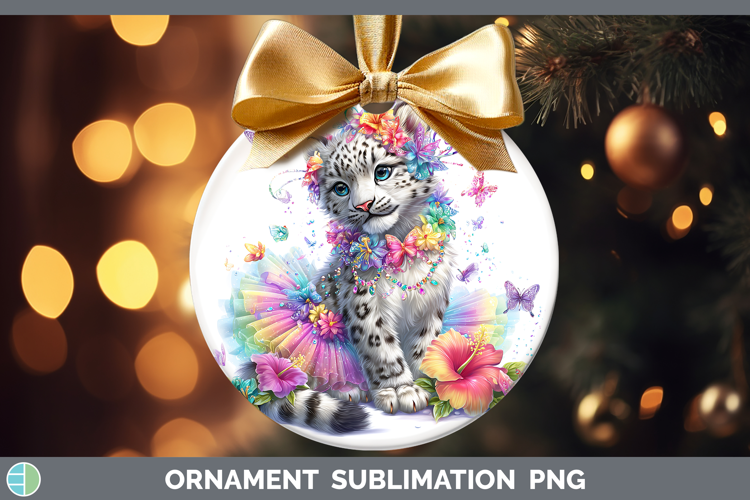 Wild Cats Rainbow Summer Leopard Snow Ornament Sublimation B