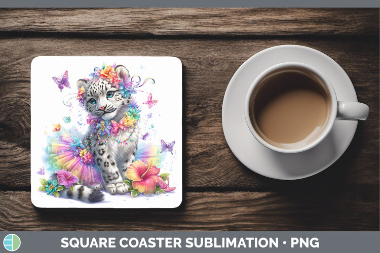 GorgeousWild Cats Rainbow Summer Square Coaster design.