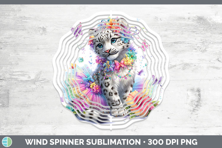 Wild Cats Rainbow Summer Leopard Snow Wind Spinner Sublimati