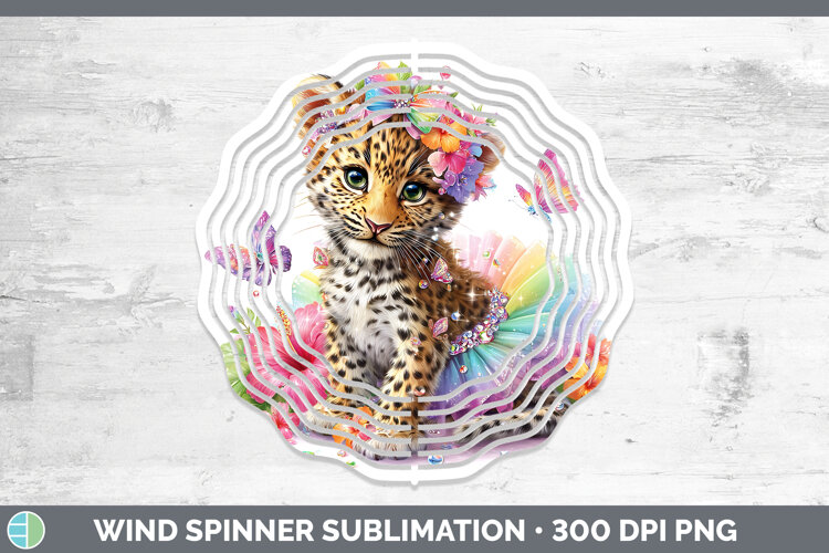 GorgeousWild Cats Rainbow Summer Wind Spinner design.