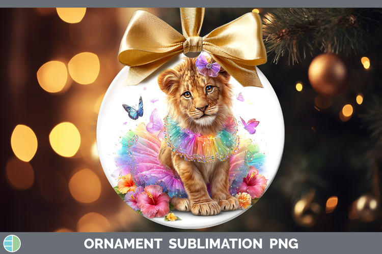 Wild Cats Rainbow Summer Lion Ornament Sublimation Bauble De