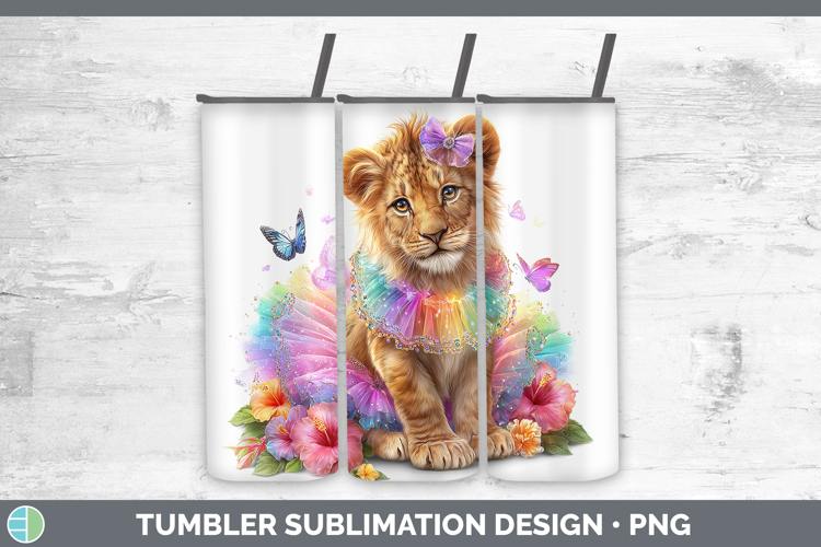 Wild Cats Rainbow Summer Lion Tumbler Sublimation 20 oz Skin