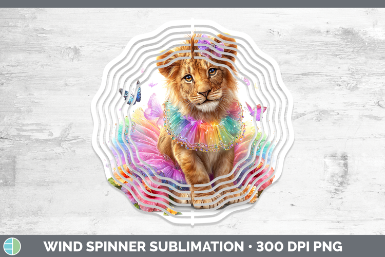 Wild Cats Rainbow Summer Lion Wind Spinner Sublimation Spinn