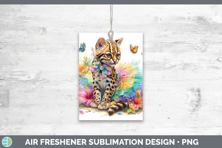 Wild Cats Rainbow Summer Margay Cat Air Freshener Sublimatio