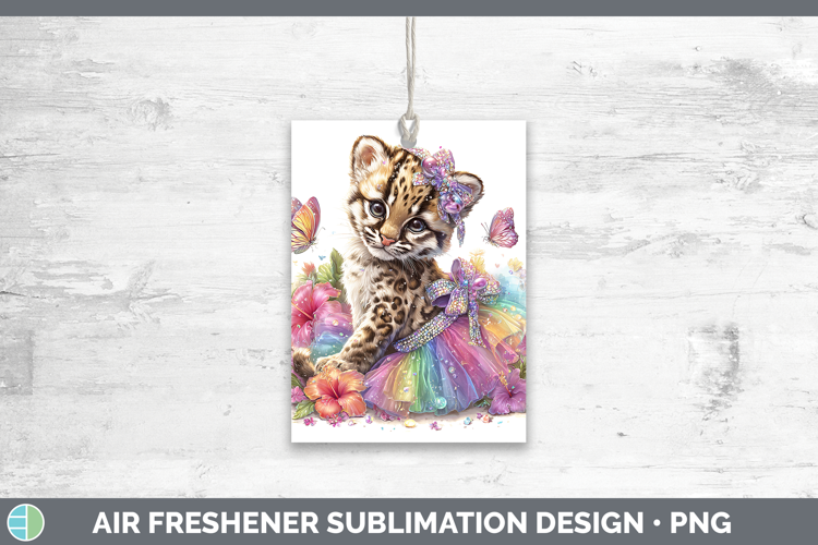 Wild Cats Rainbow Summer Ocelot Air Freshener Sublimation Ca