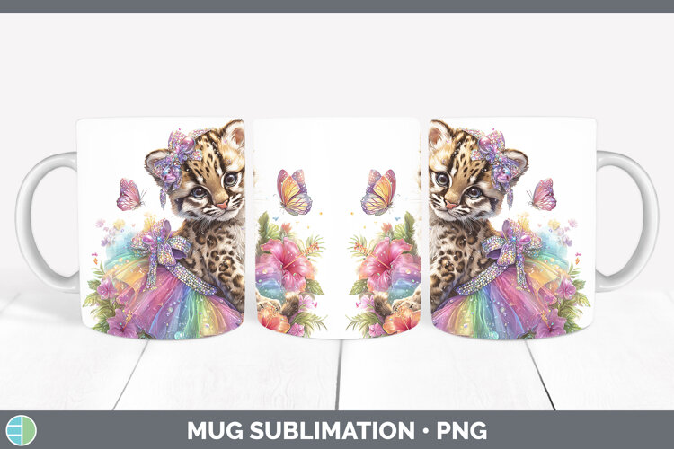 GorgeousWild Cats Rainbow Summer Mug Wrap design.
