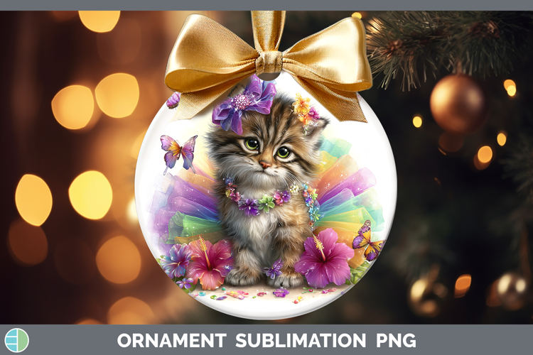 Wild Cats Rainbow Summer Pallas Cat Ornament Sublimation Bau