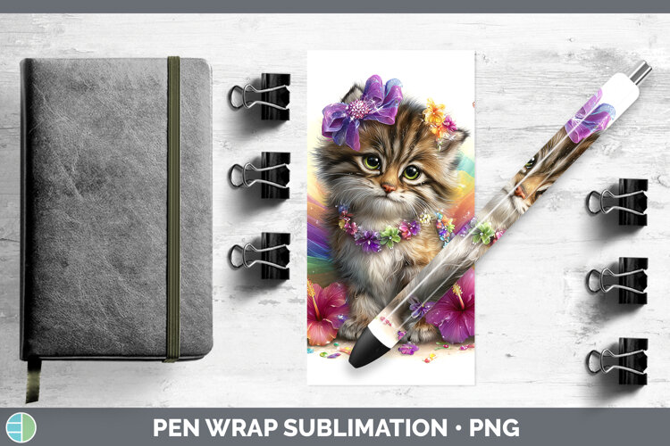 GorgeousWild Cats Rainbow Summer Pen Wrap design.