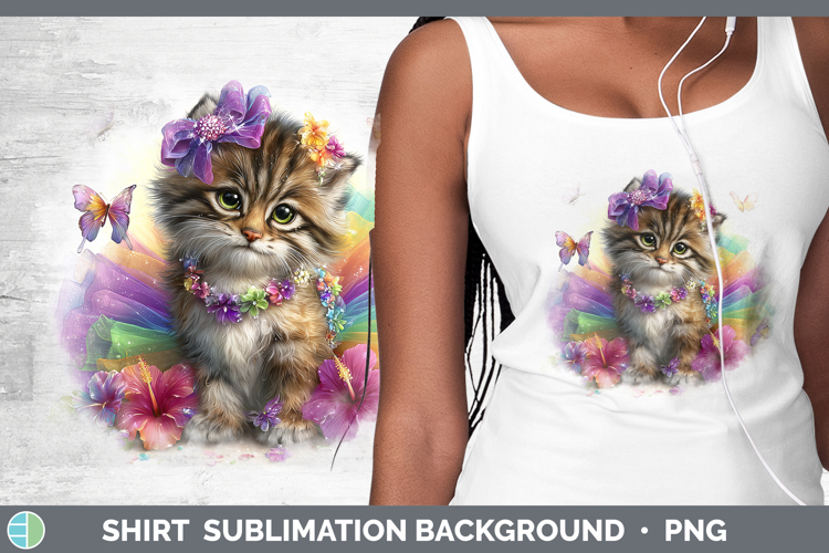 Wild Cats Rainbow Summer Pallas Cat Shirt Sublimation Backgr