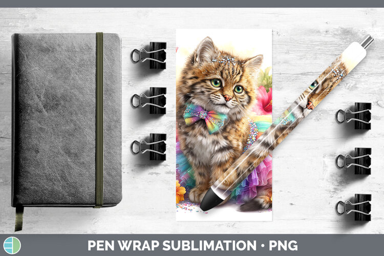 GorgeousWild Cats Rainbow Summer Pen Wrap design.