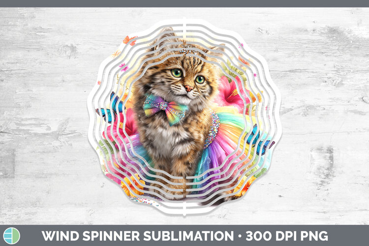 GorgeousWild Cats Rainbow Summer Wind Spinner design.