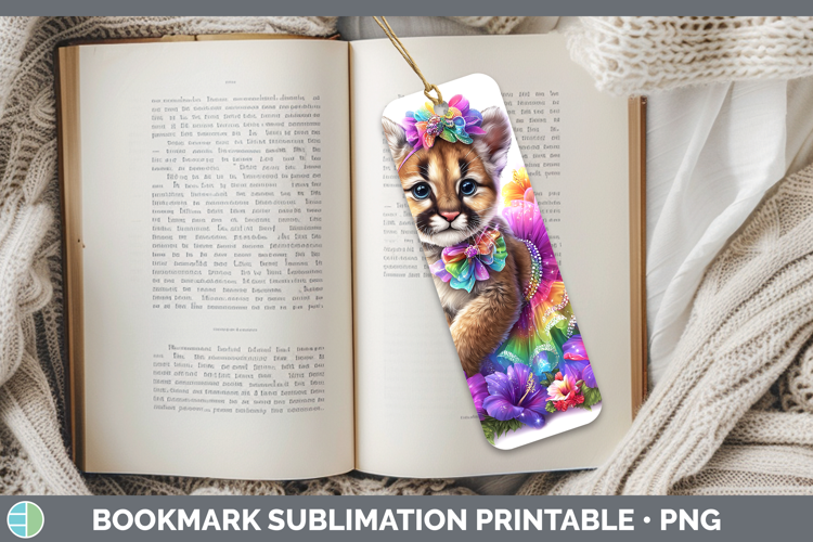 Wild Cats Rainbow Summer Puma Concolor Bookmark Sublimation