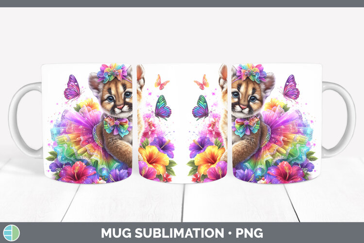GorgeousWild Cats Rainbow Summer Mug Wrap design.