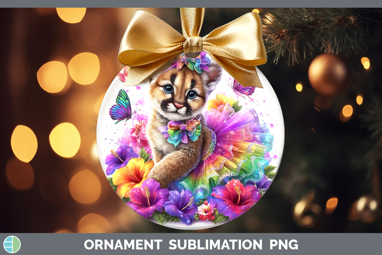 Wild Cats Rainbow Summer Puma Concolor Ornament Sublimation